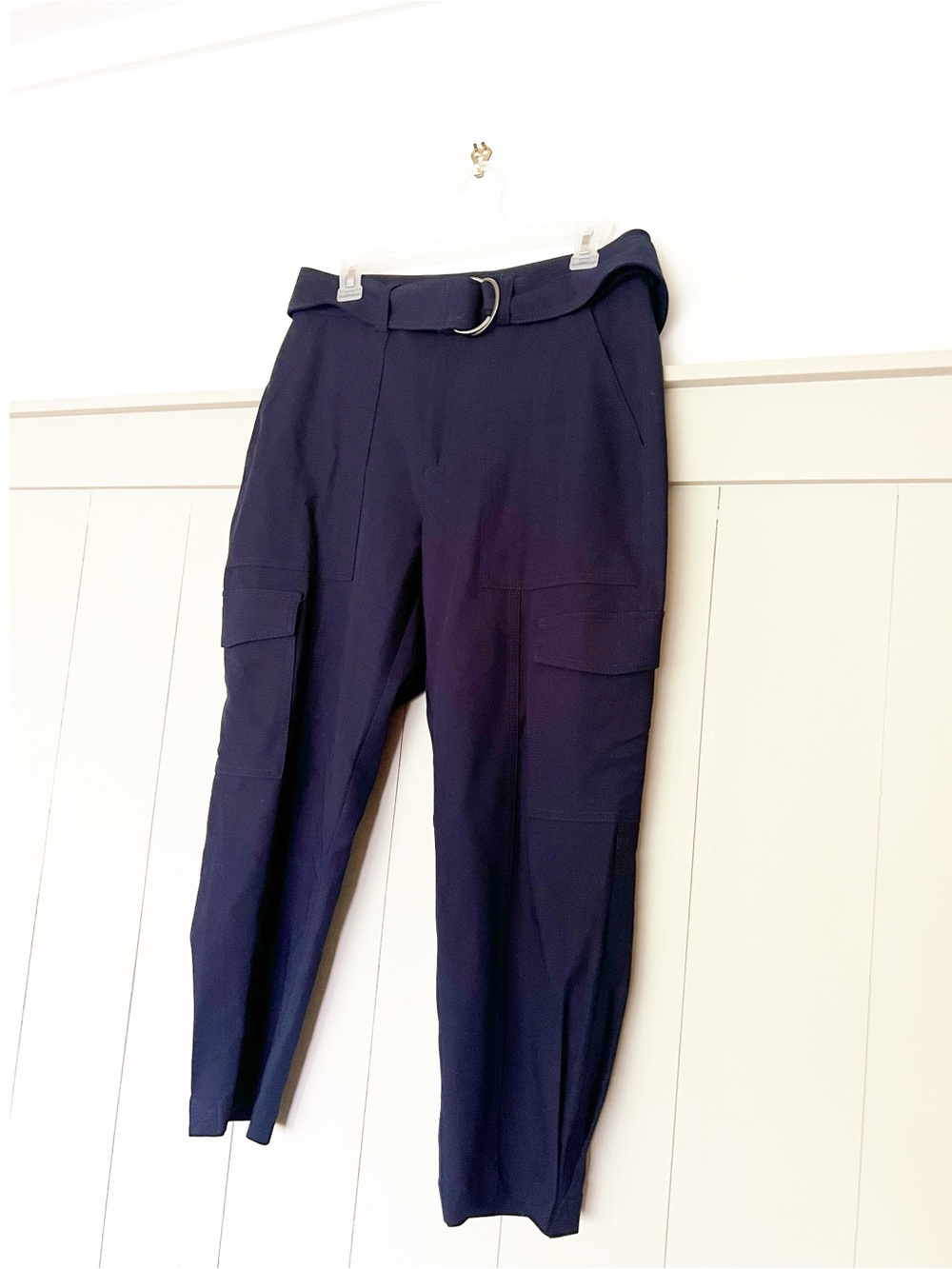 Banana Republic Navy Cargo Tapered Cigarette Pants with Belt